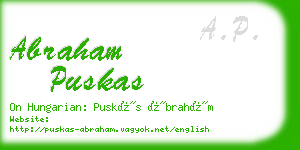 abraham puskas business card